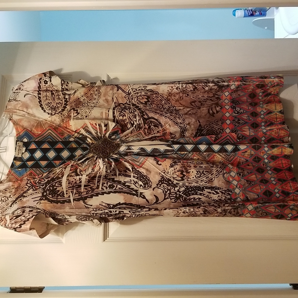 Beaded gathered front top